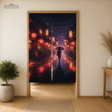 Lofi Anime Alley Noren Door Curtain - Deskneko