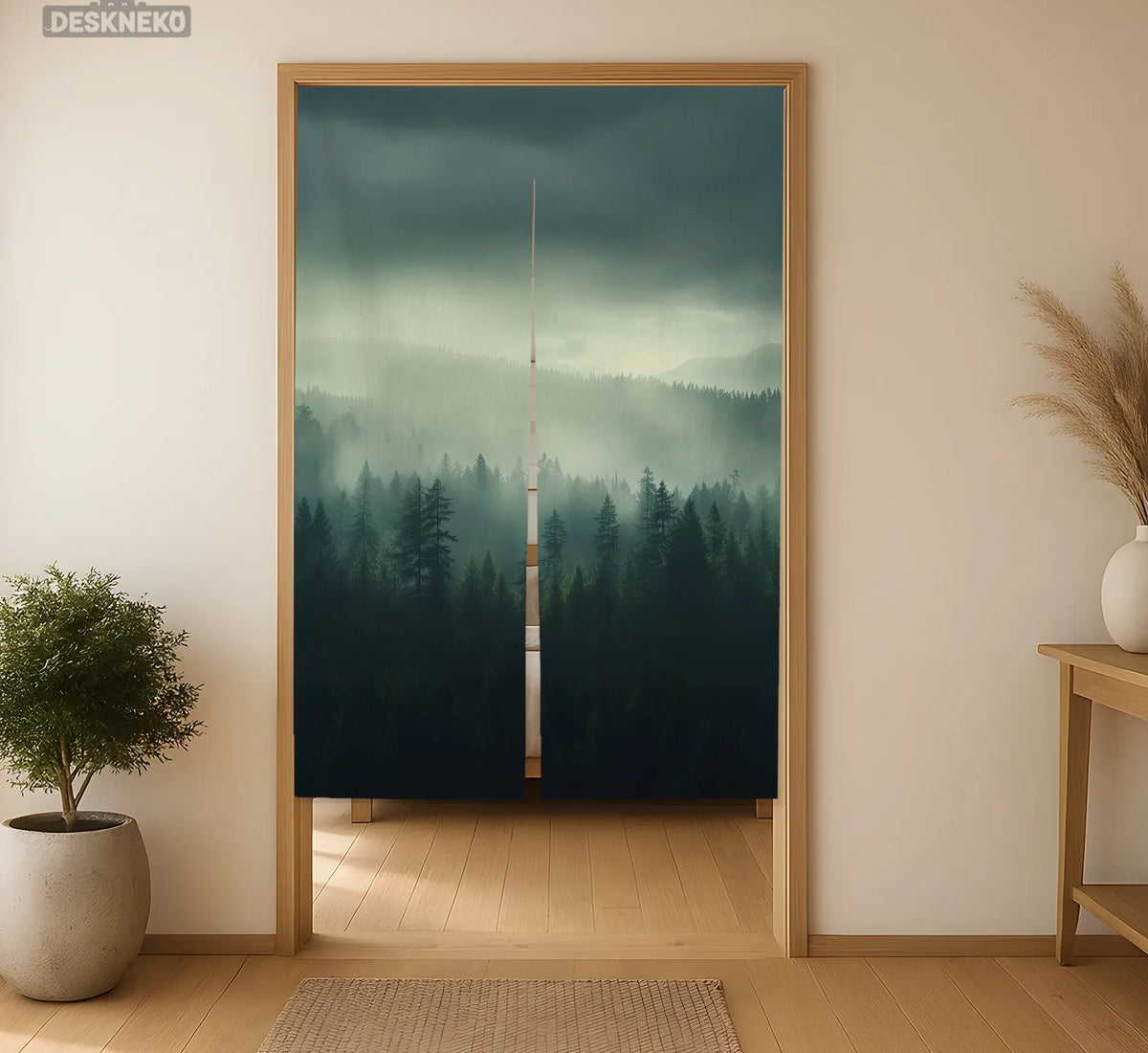 Misty Forest Noren Door Curtain - Deskneko