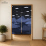 Navy Cat Hills Noren Door Curtain Room Divider - Deskneko