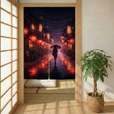 Lofi Anime Alley Noren Door Curtain - Deskneko
