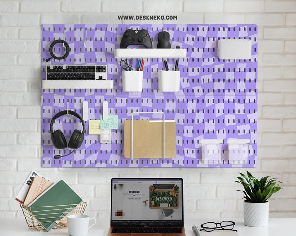 Cute Purple Pegboard - Deskneko