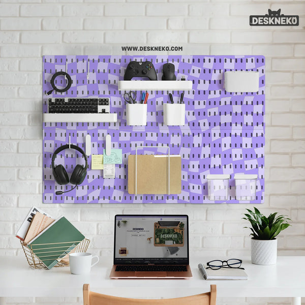 Cute Purple Pegboard - Deskneko