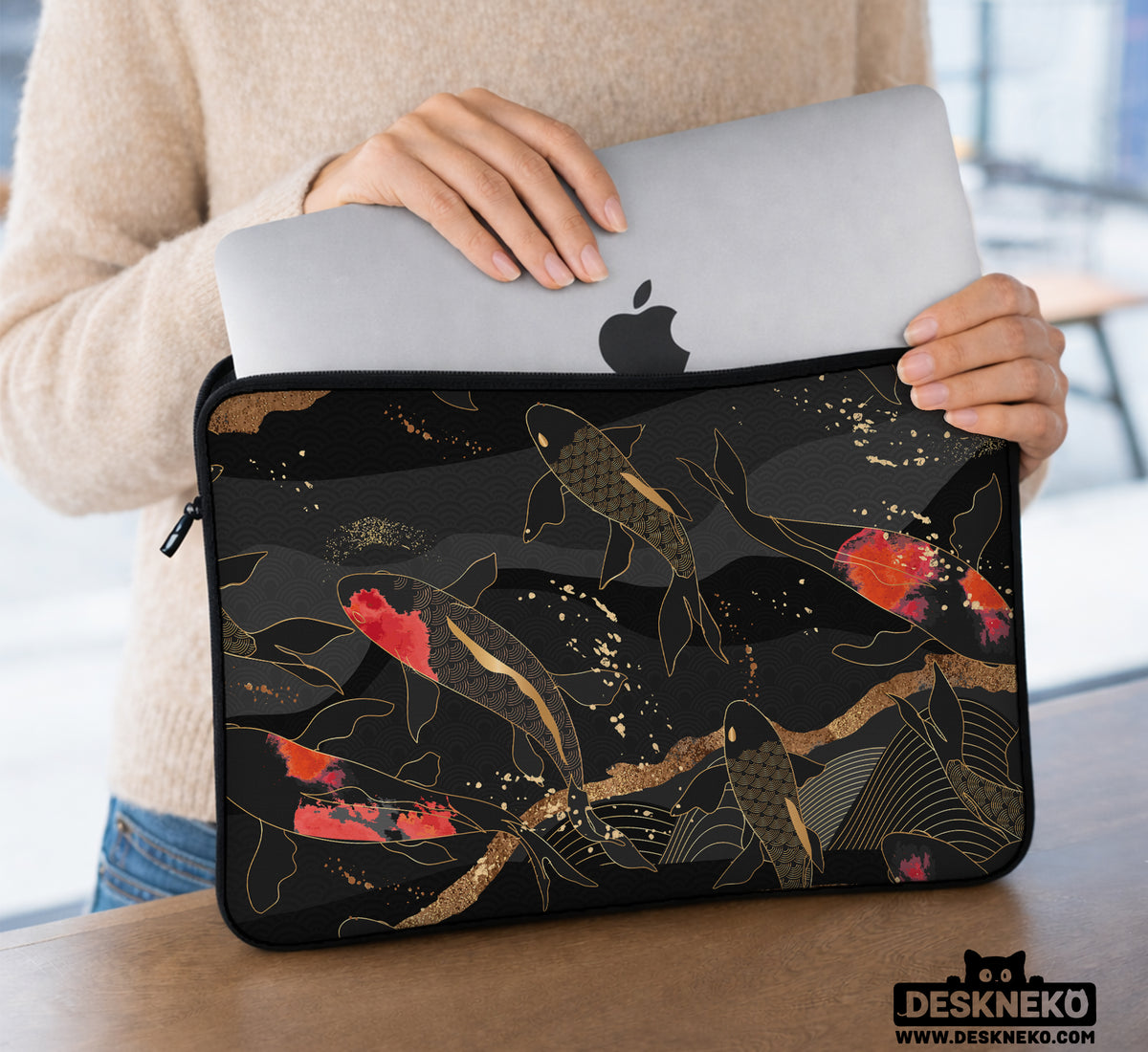 Koi Waves Laptop Sleeve - Laptop Sleeve - Deskneko - Laptop Sleeves & Bags
