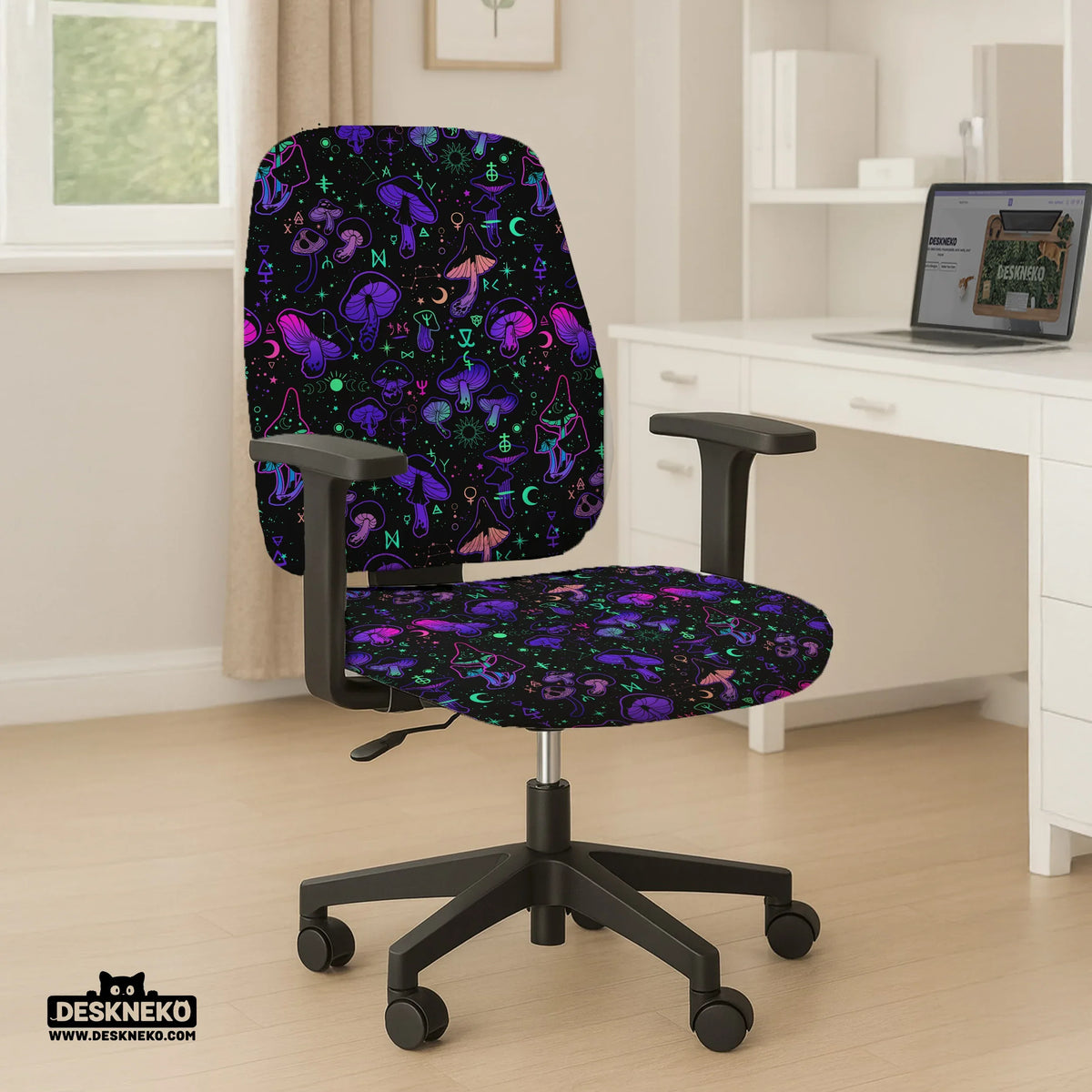 Neon Mushrooms Chair Cover - Deskneko