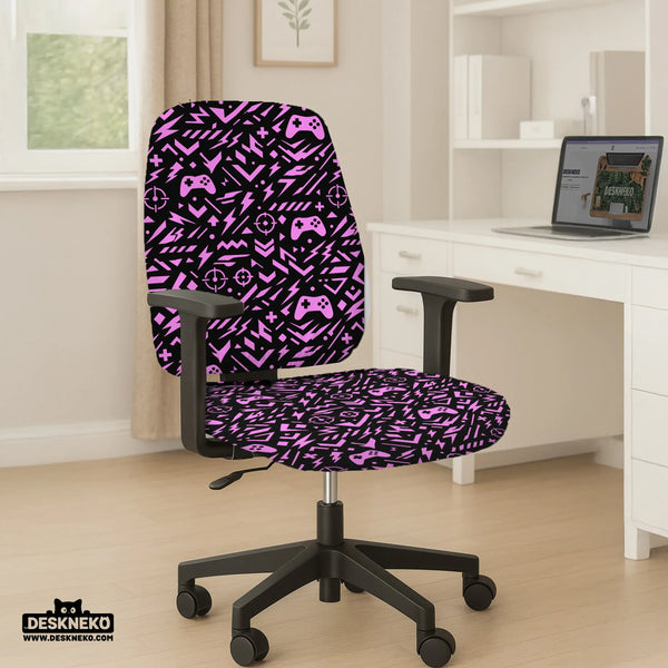 Black & Pink Chair Cover - Deskneko