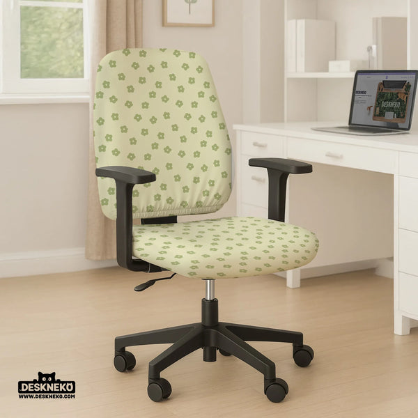 Green Floral Chair Cover - Deskneko