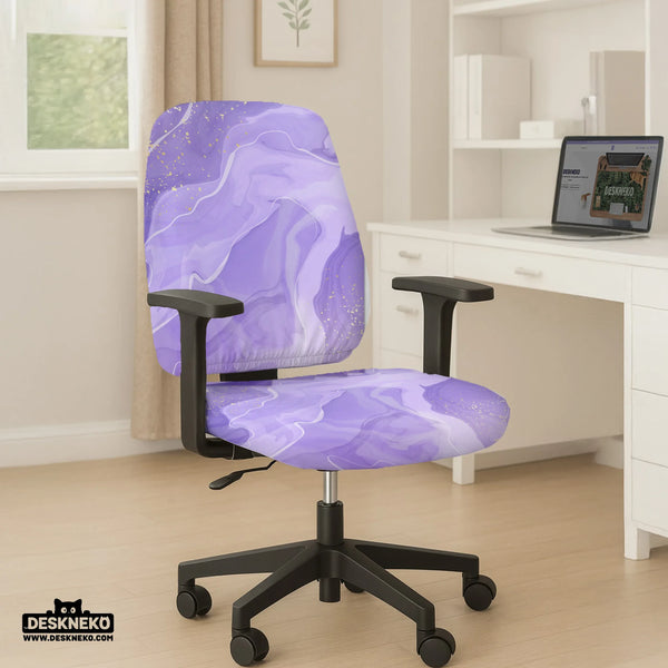 Purple Marble Chair Cover - Deskneko