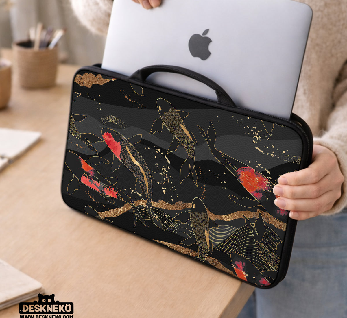 Koi Waves Laptop Sleeve - Laptop Sleeve - Deskneko - Laptop Sleeves & Bags