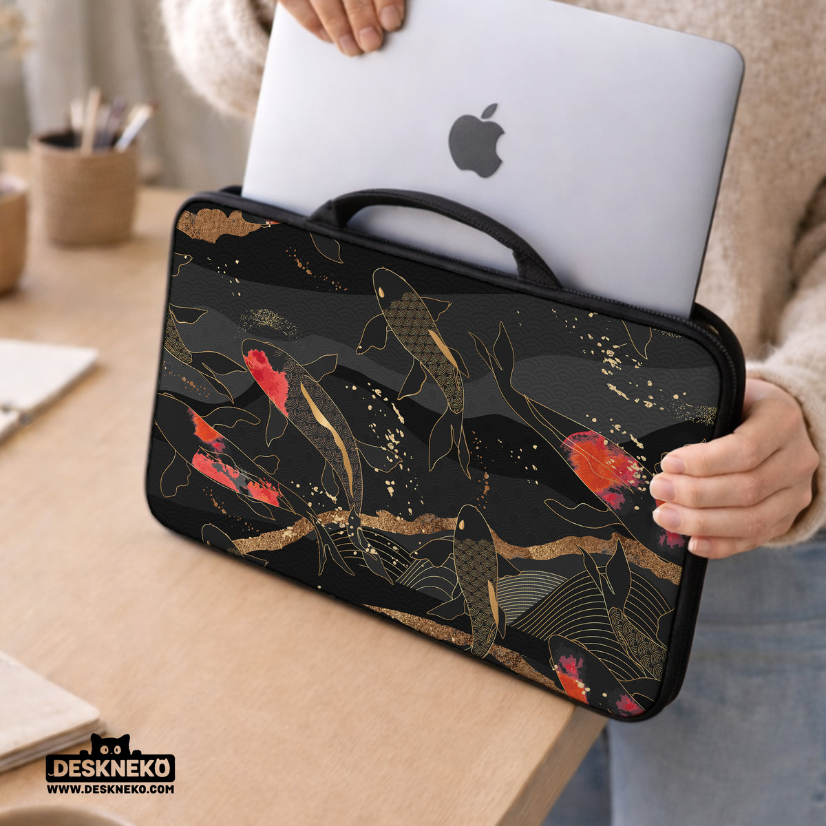 Koi Waves Laptop Sleeve - Laptop Sleeve - Deskneko - Laptop Sleeves & Bags