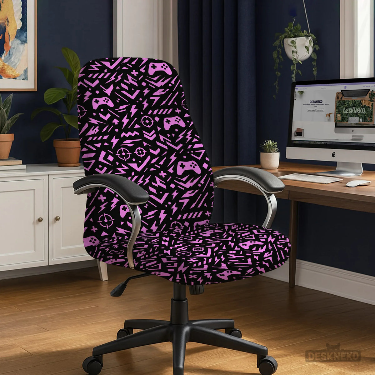Black & Pink Chair Cover - Deskneko
