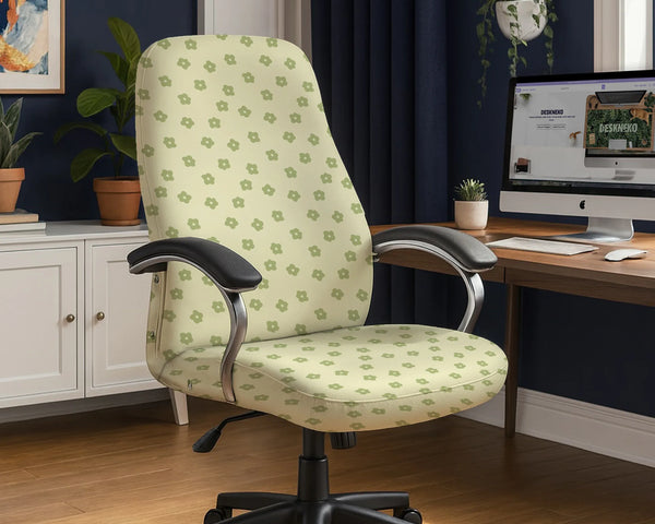 Green Floral Chair Cover - Deskneko