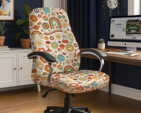 Retro Flower Chair Cover - Deskneko