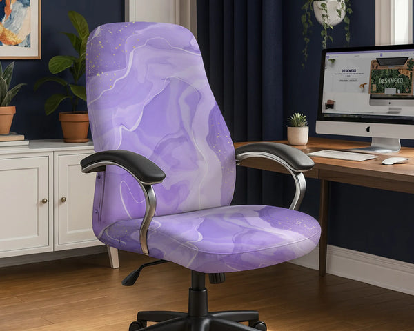 Purple Marble Chair Cover - Deskneko