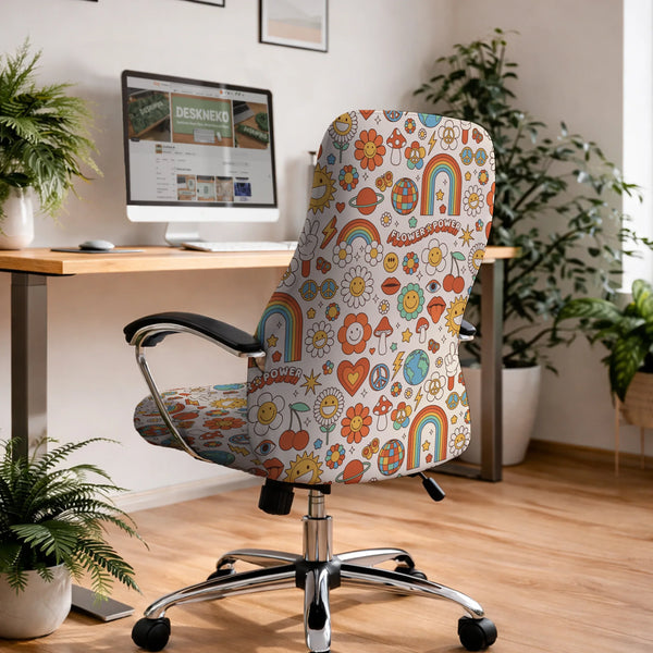 Retro Flower Chair Cover - Deskneko