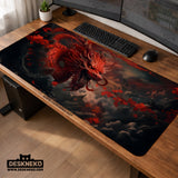 Crimson Red Dragon Desk Mat Mousepad - Desk Mat - Deskneko - Desk Mats & Mousepads