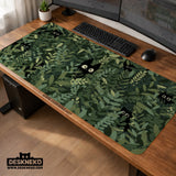 Botanical Cat Ergonomic Mousepad with Wrist Rest for Desk Comfort - Deskneko