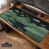 Night Forest Cats Landscape Desk Mat Mousepad XXL - Deskneko