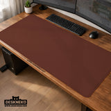 Mahogany Desk Mat Mousepad, Minimalist Brown Extended Desk Pad - Deskneko