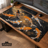 Black Gold Koi Desk Mat Mousepad - Desk Mat - Deskneko - Desk Mats & Mousepads