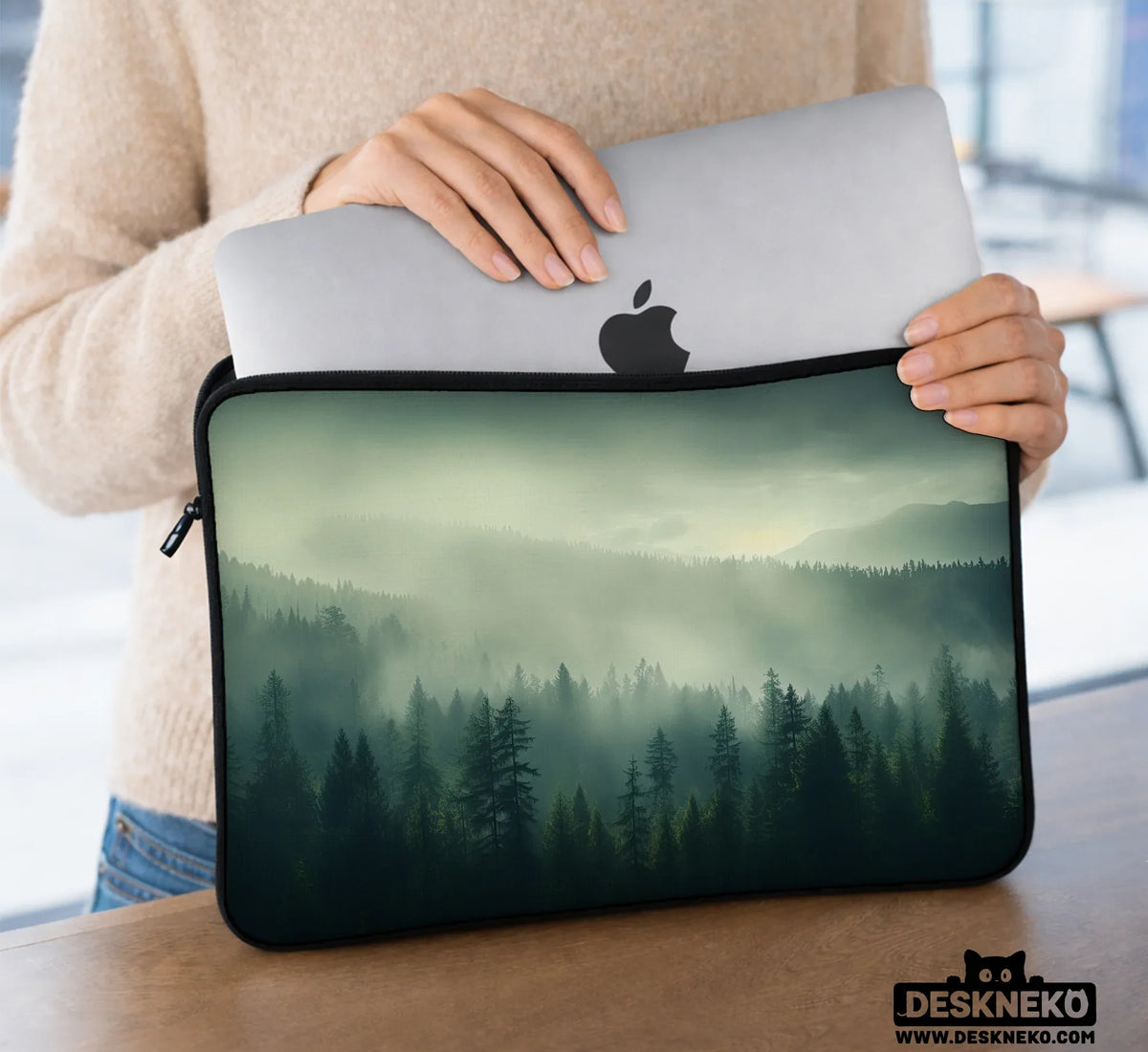 Misty Forest Nordic Laptop Sleeve - Deskneko