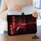 Red Cyberpunk Laptop Sleeve & Bag - Deskneko