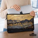Gold Japandi Laptop Bag with Shoulder Strap - Deskneko