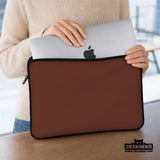 Mahogany Laptop Sleeve & Bag, Minimalist Brown Protective Work Case - Deskneko