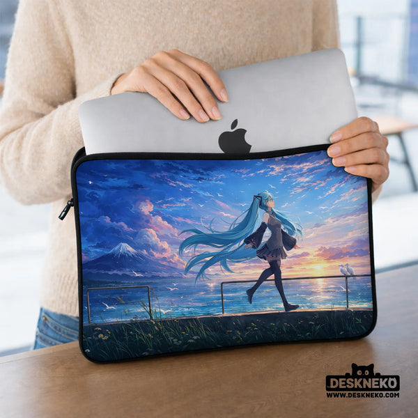 Blue Anime Laptop Sleeve with Handle - Deskneko