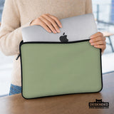 Sage Green Laptop Bag with Shoulder Strap & Handle - Deskneko