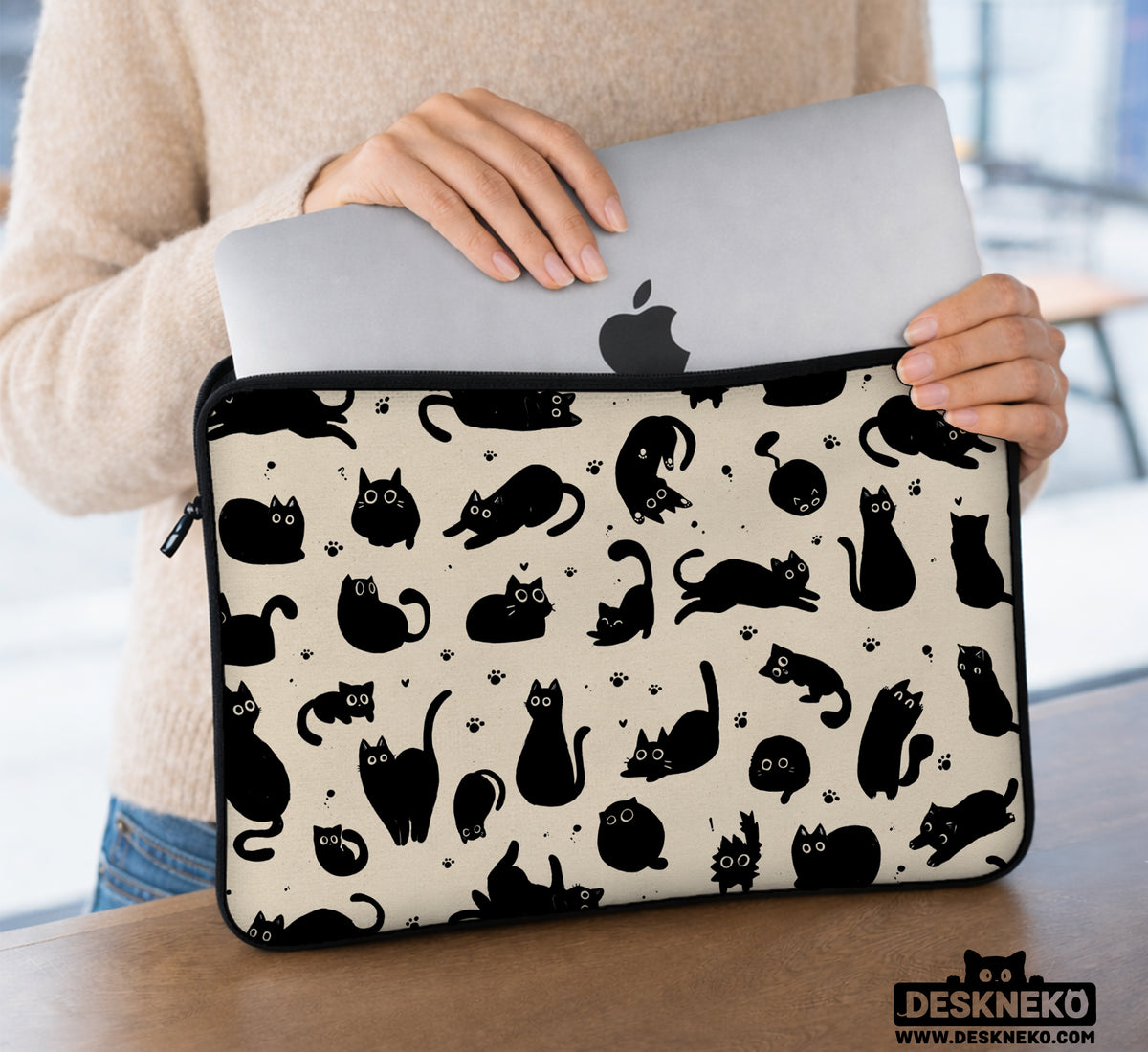 Cat Pattern Laptop Sleeve - Laptop Sleeve - Deskneko - Laptop Sleeves & Bags