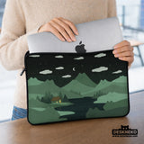 Green Cat Mountains Laptop Sleeve & Bag - Deskneko