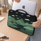 Green Cat Mountains Laptop Sleeve & Bag - Deskneko