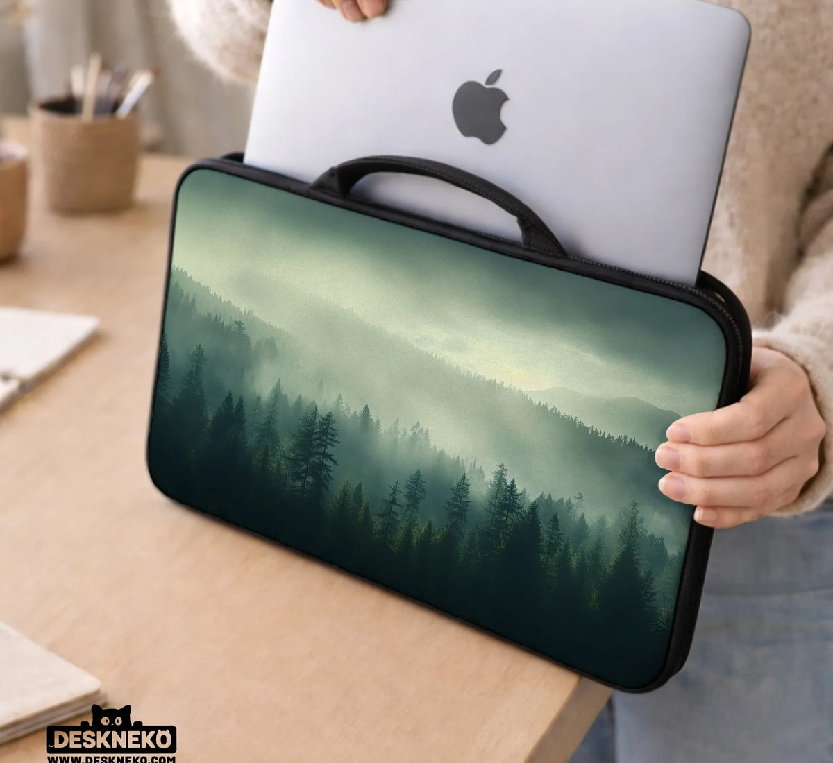 Misty Forest Nordic Laptop Sleeve - Deskneko