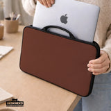 Mahogany Laptop Sleeve & Bag, Minimalist Brown Protective Work Case - Deskneko
