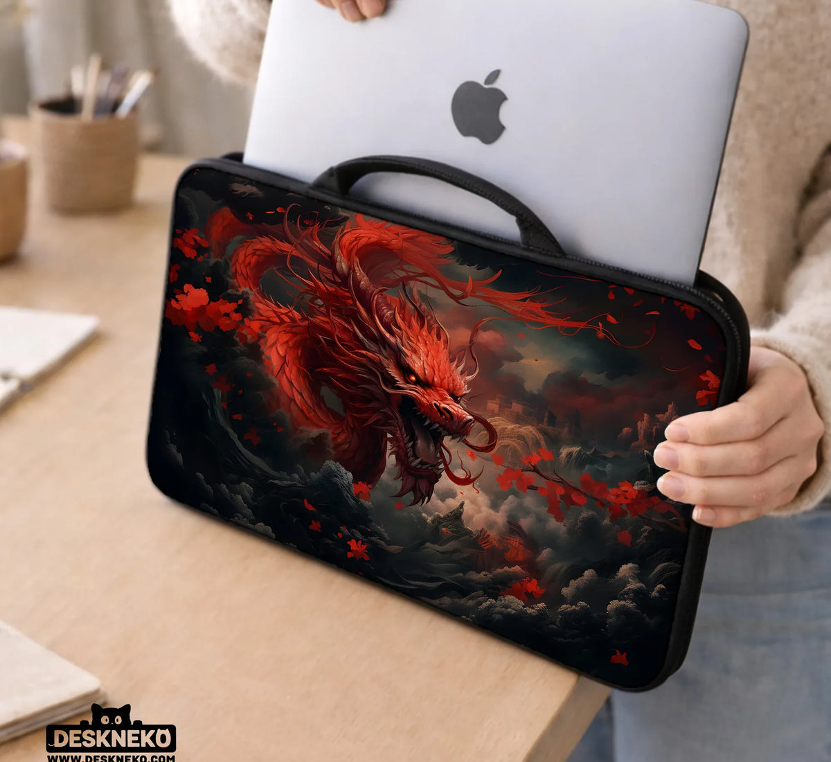Red Dragon Laptop Sleeve & Bag - Deskneko
