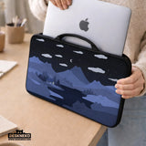Whimisical Blue Cat Mountains Laptop Sleeve & Bag - Deskneko