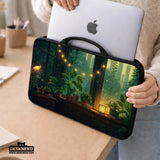 Cozy Green Window Laptop Sleeve & Bag - Deskneko