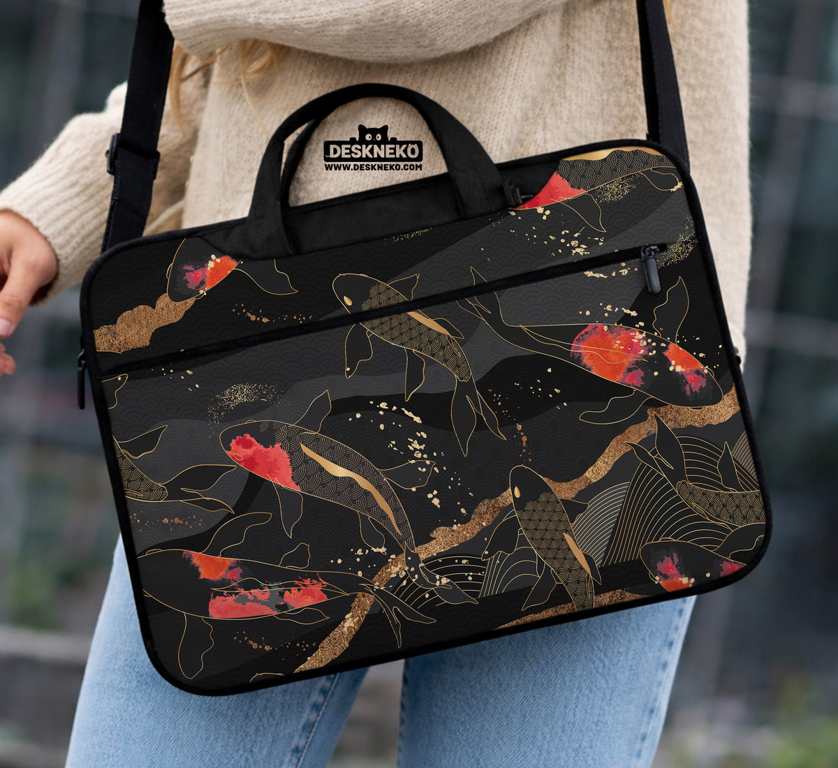 Koi Waves Laptop Sleeve - Laptop Sleeve - Deskneko - Laptop Sleeves & Bags