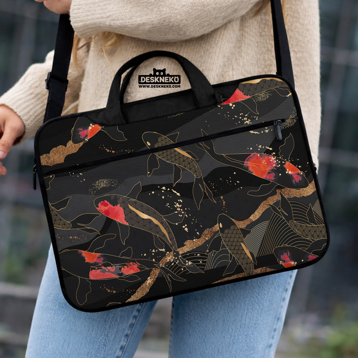 Koi Waves Laptop Sleeve - Laptop Sleeve - Deskneko - Laptop Sleeves & Bags
