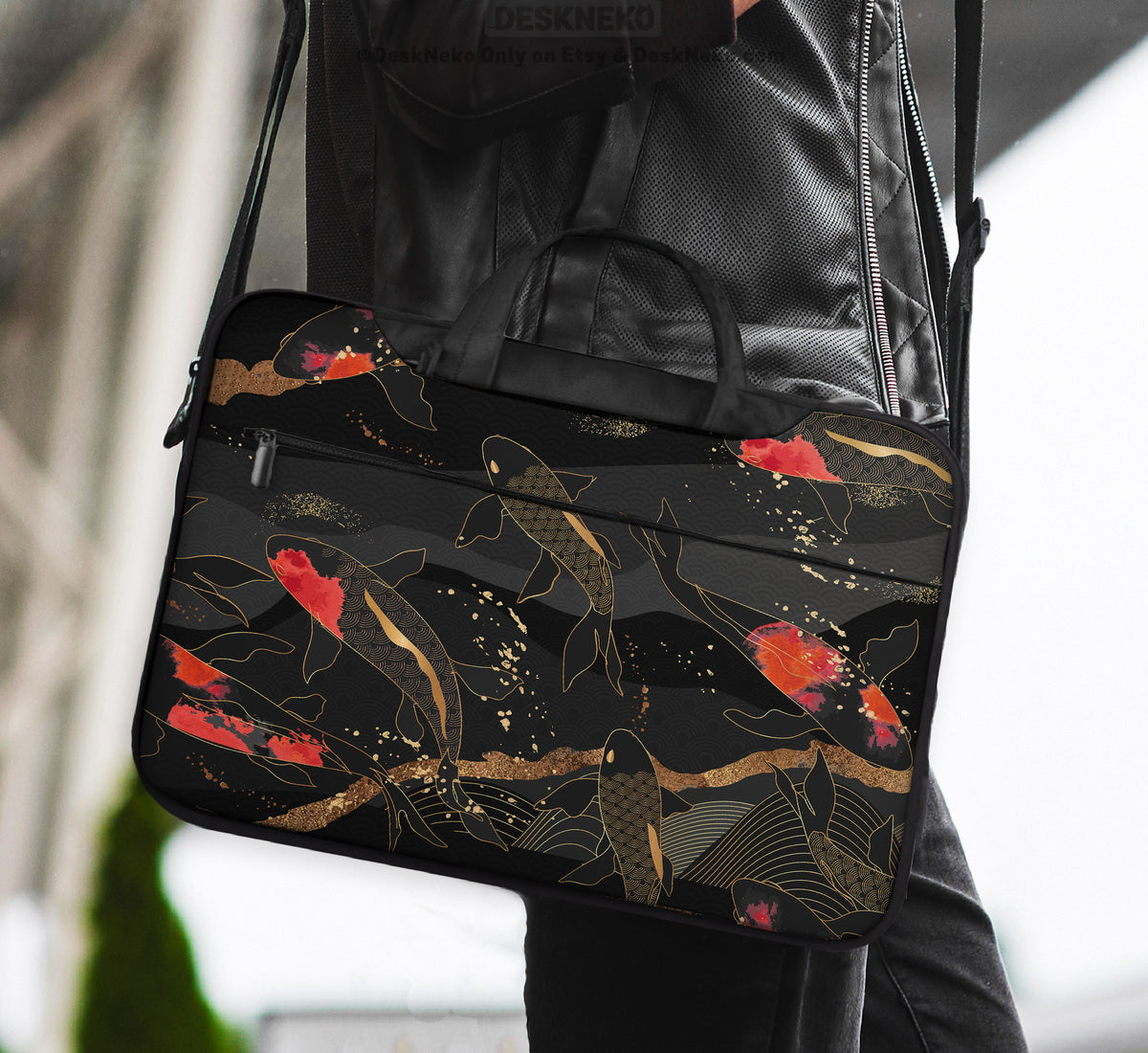 Koi Waves Laptop Sleeve - Laptop Sleeve - Deskneko - Laptop Sleeves & Bags