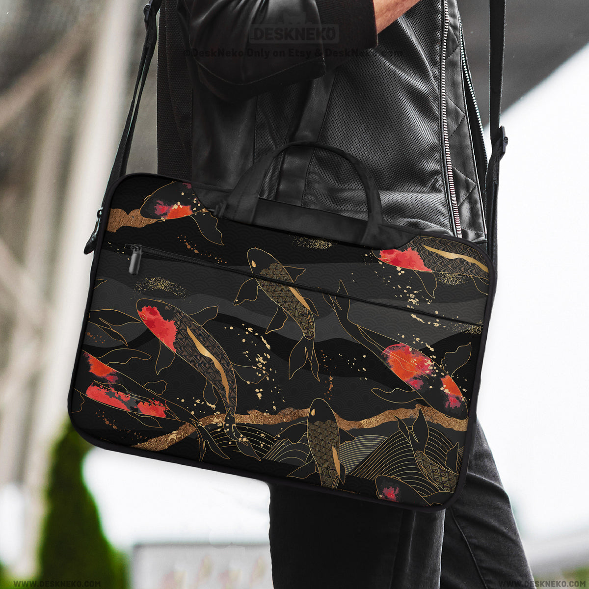 Koi Waves Laptop Sleeve - Laptop Sleeve - Deskneko - Laptop Sleeves & Bags