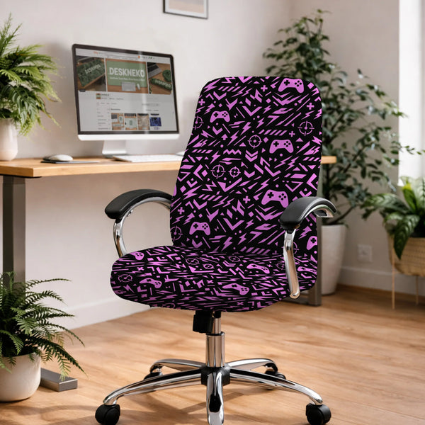 Black & Pink Chair Cover - Deskneko