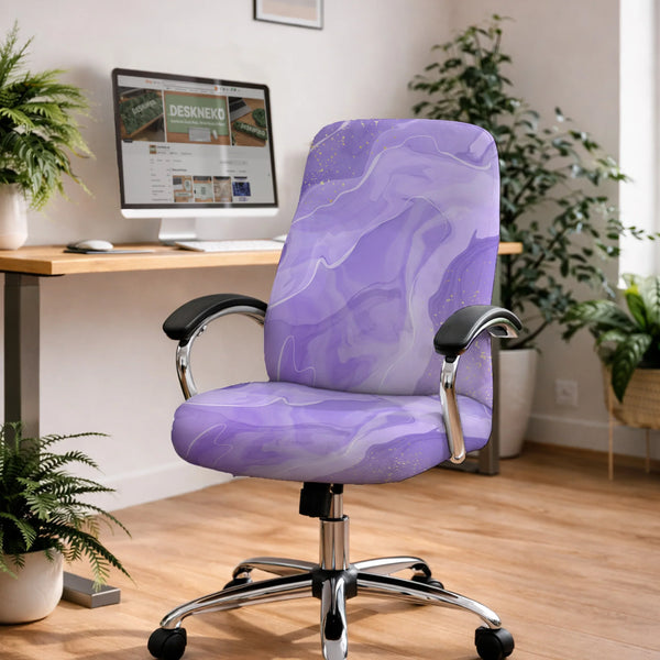 Purple Marble Chair Cover - Deskneko