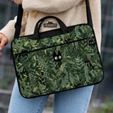 Botanical Cat Laptop Sleeve & Bag, Forest Green Aesthetic Case - Deskneko