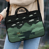 Green Cat Mountains Laptop Sleeve & Bag - Deskneko
