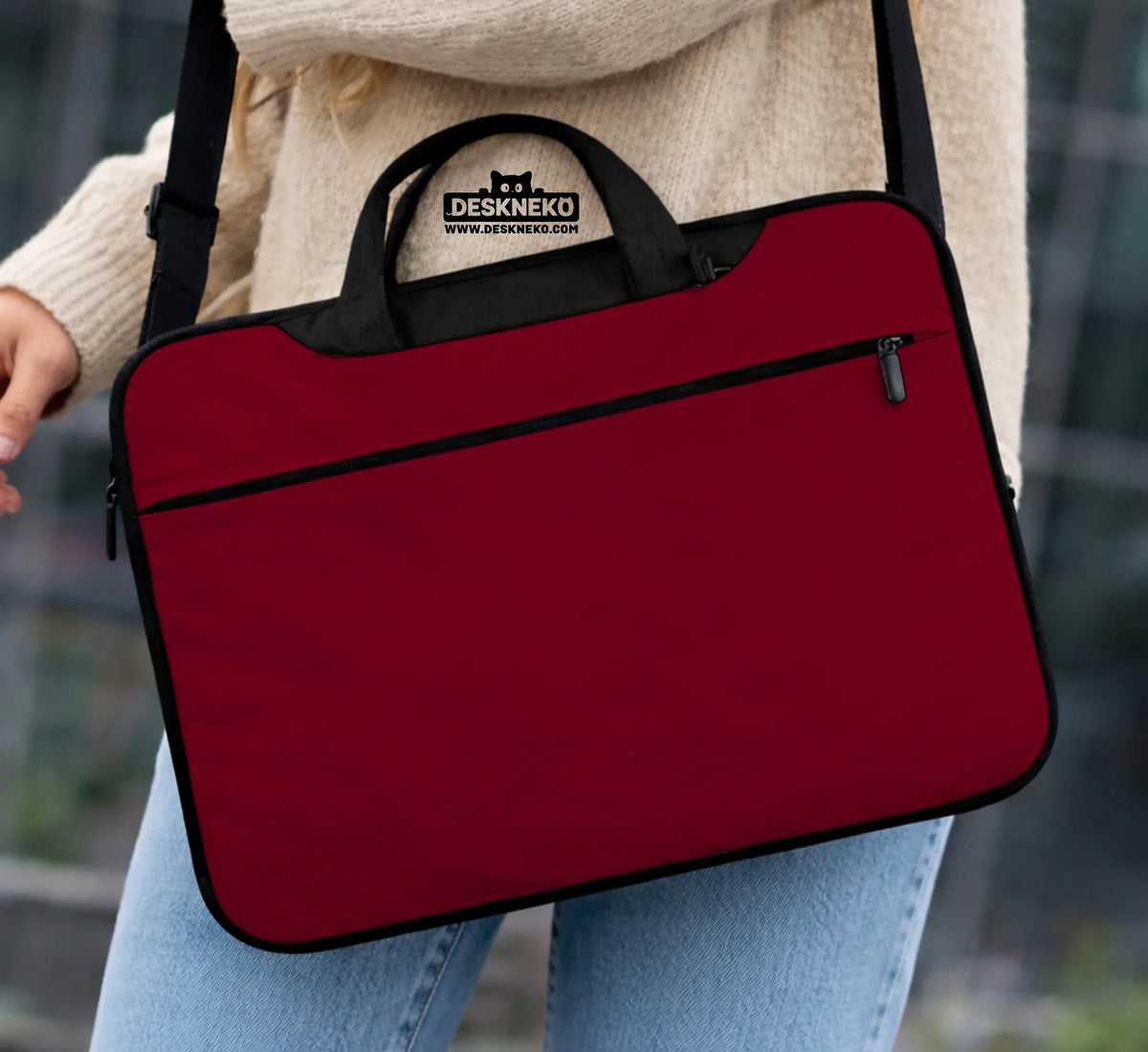 Burgundy Laptop Sleeve & Bag for MacBook and Notebooks - Deskneko