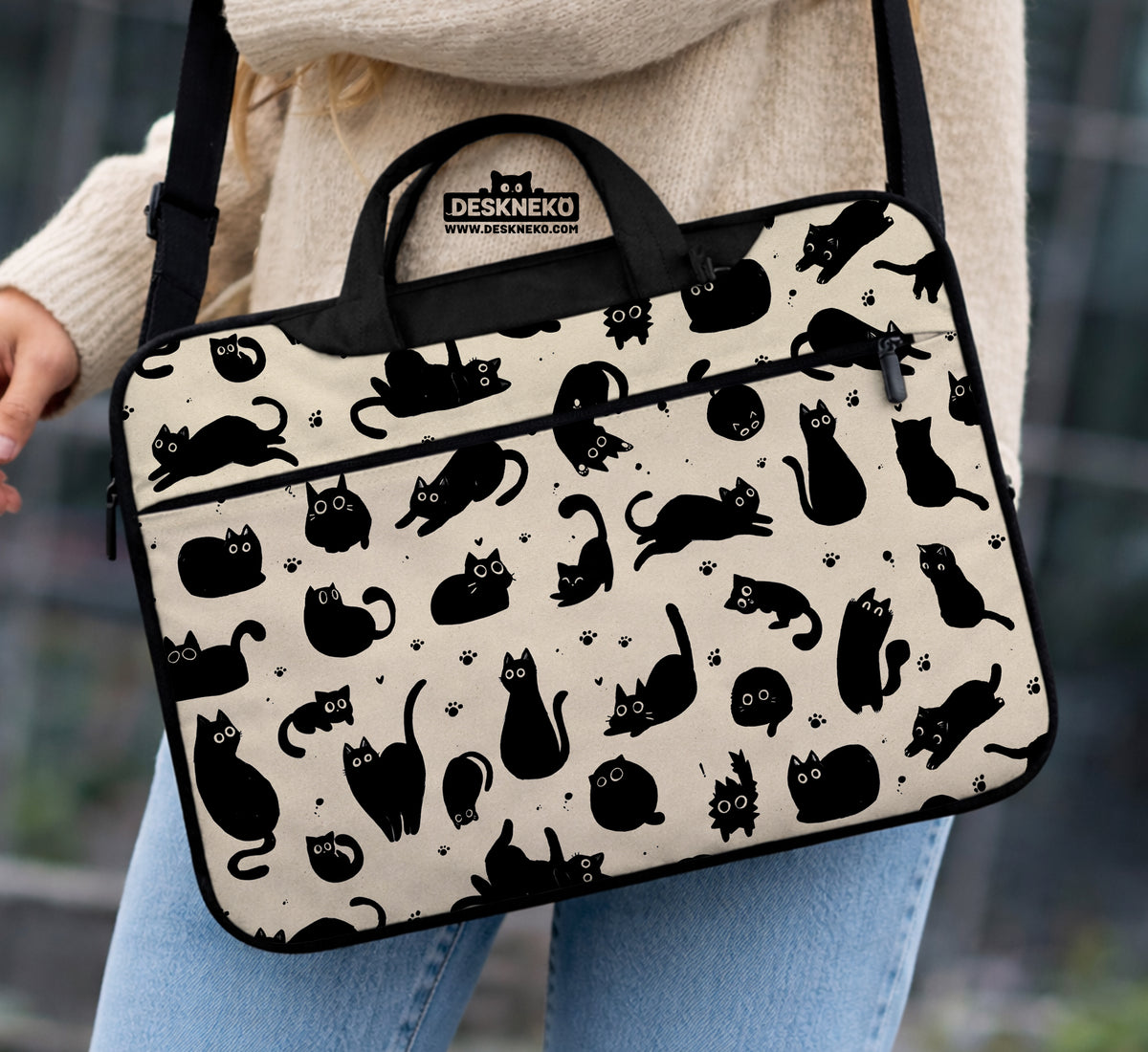 Cat Pattern Laptop Sleeve - Laptop Sleeve - Deskneko - Laptop Sleeves & Bags