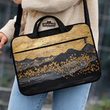 Gold Japandi Laptop Bag with Shoulder Strap - Deskneko