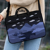 Whimisical Blue Cat Mountains Laptop Sleeve & Bag - Deskneko