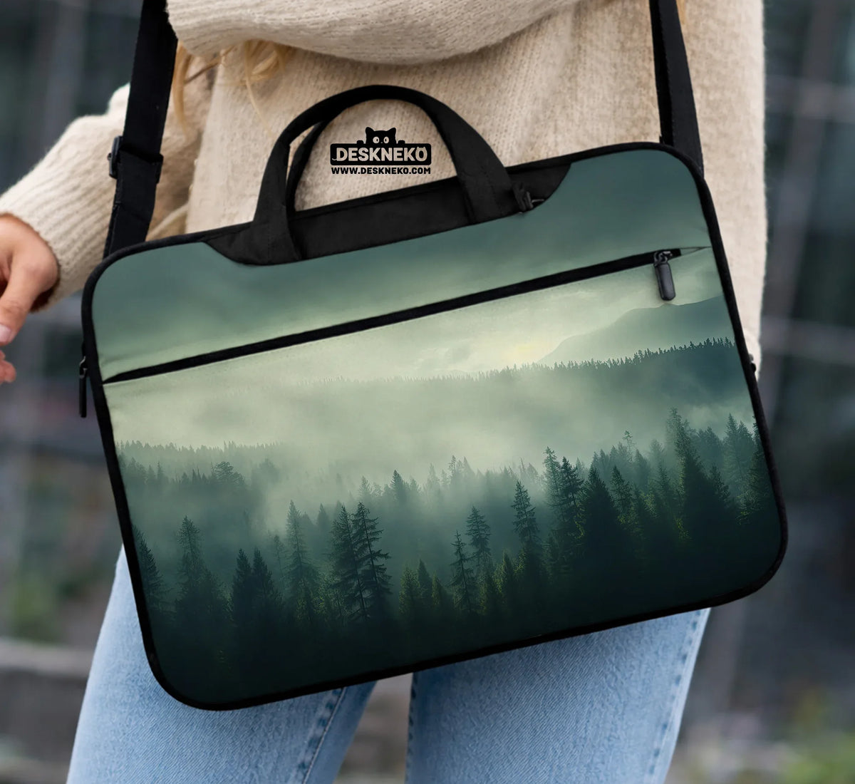 Misty Forest Nordic Laptop Sleeve - Deskneko